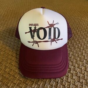 Endless Void Trucker Hat - White and Burgundy